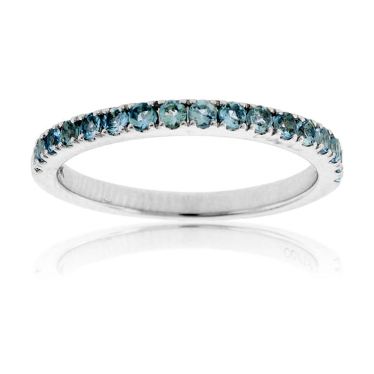 Aquamarine Lined Accent Band - Park City Jewelers