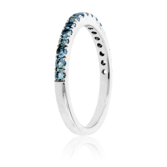 Aquamarine Lined Accent Band - Park City Jewelers