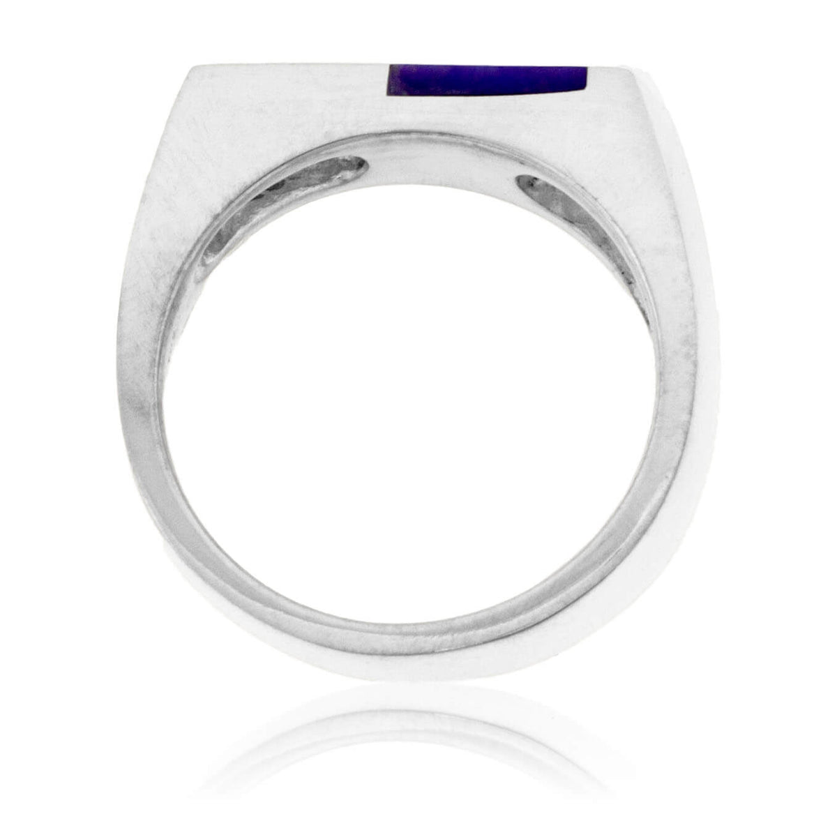 Asymmetric Style Simple Inlay Ring in Sterling Silver - Park City Jewelers