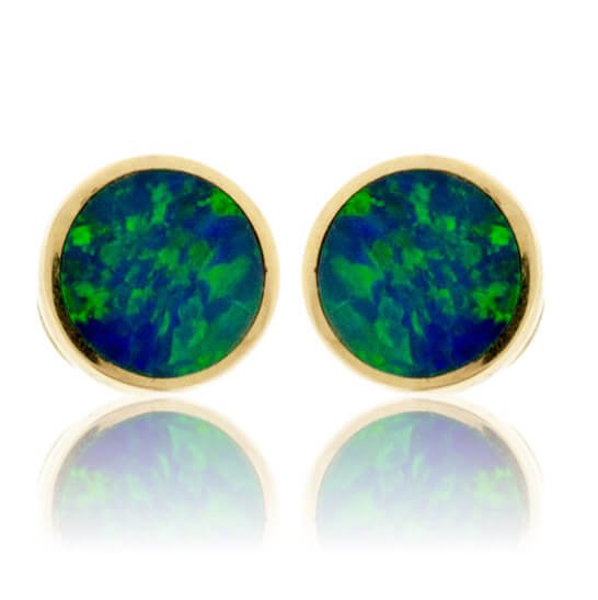 Austrailian Opal Button Stud Earrings - Park City Jewelers