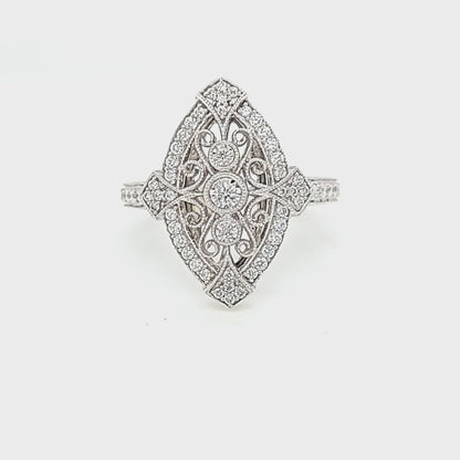 Diamond Art Deco Style Ring