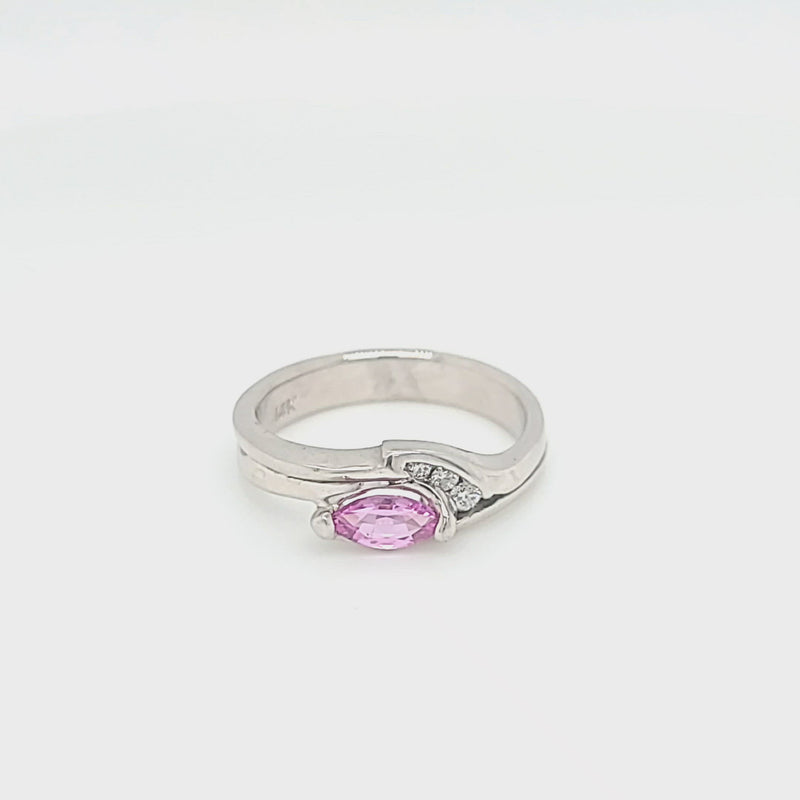 Marquise Pink Sapphire and Diamond Ring