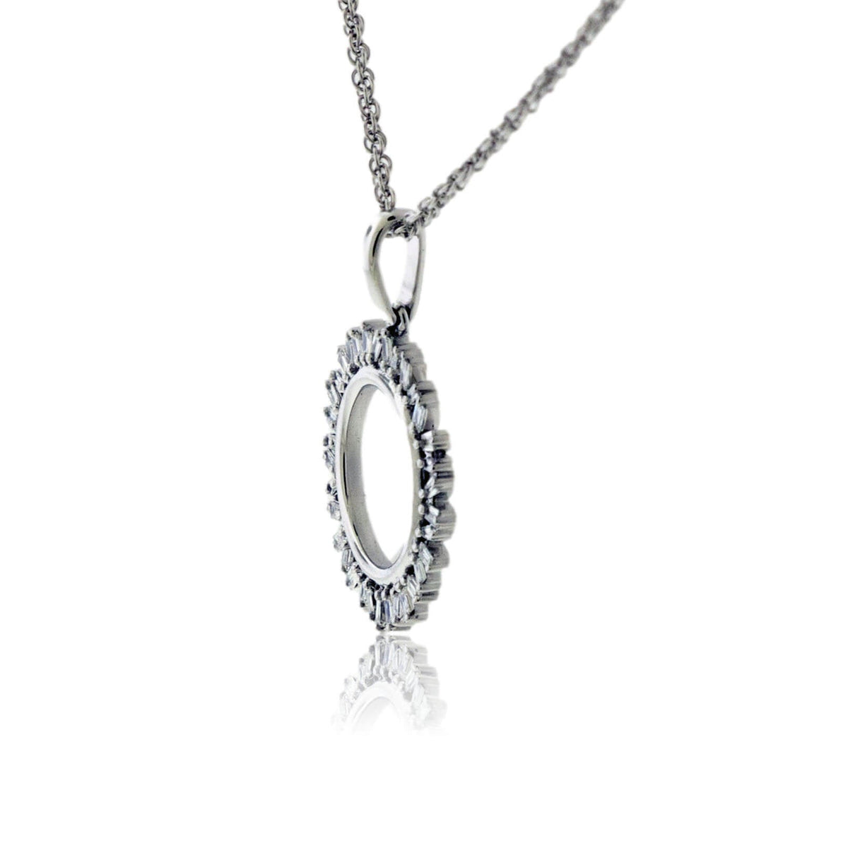 Baguette Diamond Circle Style Necklace - Park City Jewelers