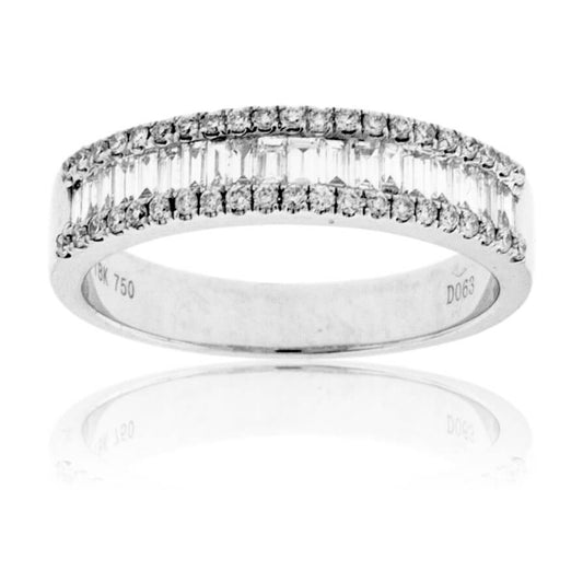 Baguette Diamond & Double Row Round Diamond Ring - Park City Jewelers