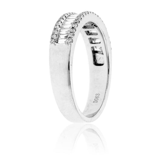 Baguette Diamond & Double Row Round Diamond Ring - Park City Jewelers