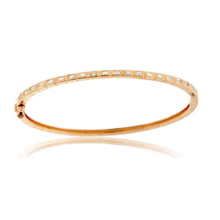 Baguette Diamond Hinge Bangle Bracelet - Park City Jewelers