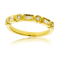 Baguette Diamond & Round Diamond Alternating Ring - Park City Jewelers