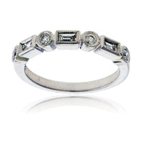 Baguette Diamond & Round Diamond Alternating Ring - Park City Jewelers