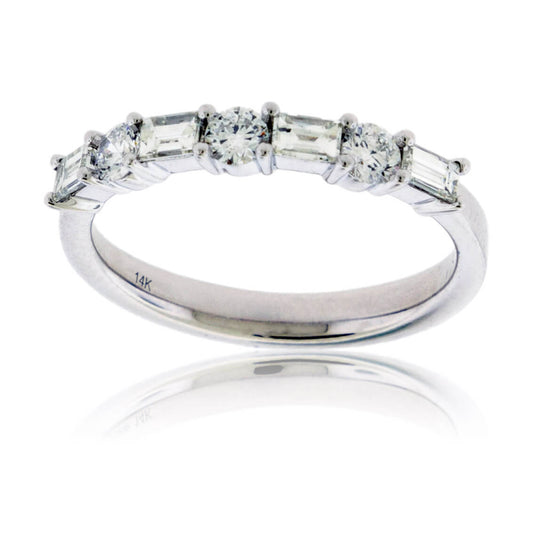 Baguette Diamond & Round Diamond Alternating Ring - Park City Jewelers
