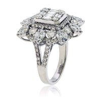 Baguette, Round and Marquise Diamond Cluster Style Ring - Park City Jewelers