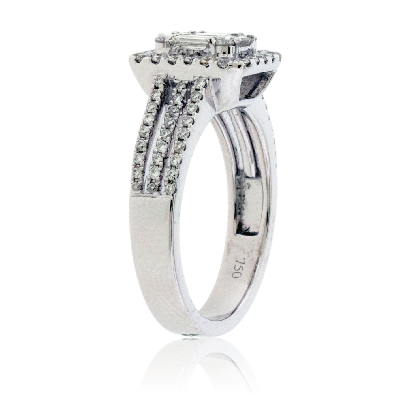 Baguette & Round Diamond Cluster Style Ring - Park City Jewelers