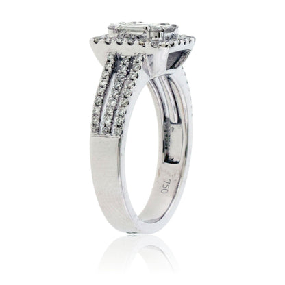Baguette & Round Diamond Cluster Style Ring - Park City Jewelers