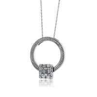 Baguette & Round Diamond Cluster Style Ring - Pendant - Park City Jewelers