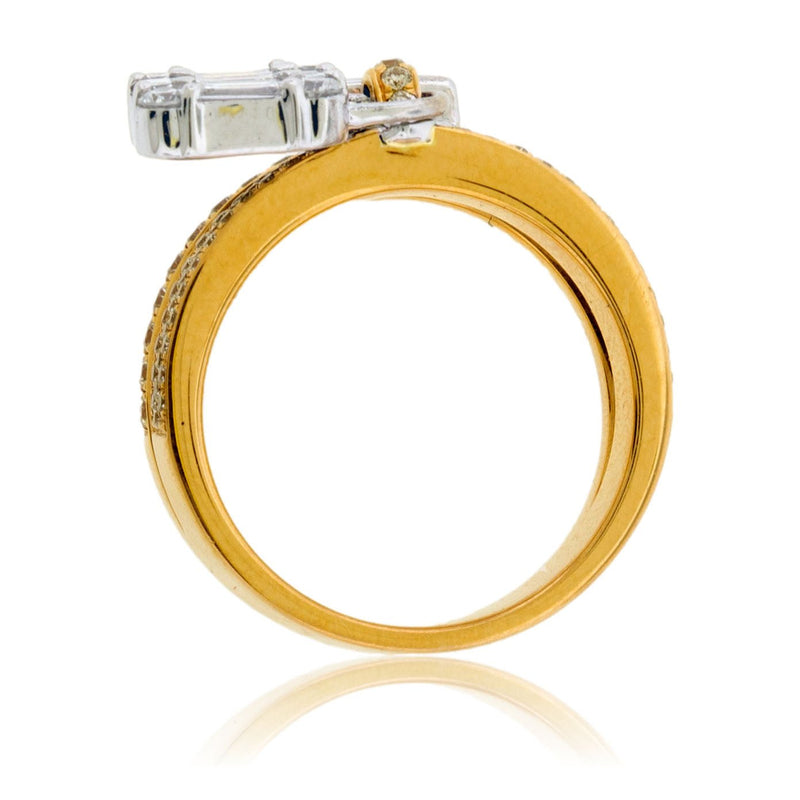 Baguette & Round Diamond Lock Cluster Style Ring - Park City Jewelers