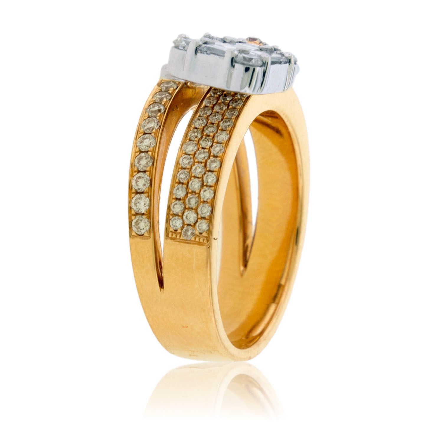 Baguette & Round Diamond Lock Cluster Style Ring - Park City Jewelers