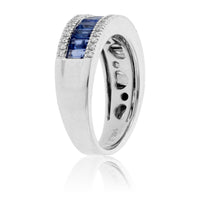 Baguette Sapphire & Diamond Lined Band - Park City Jewelers