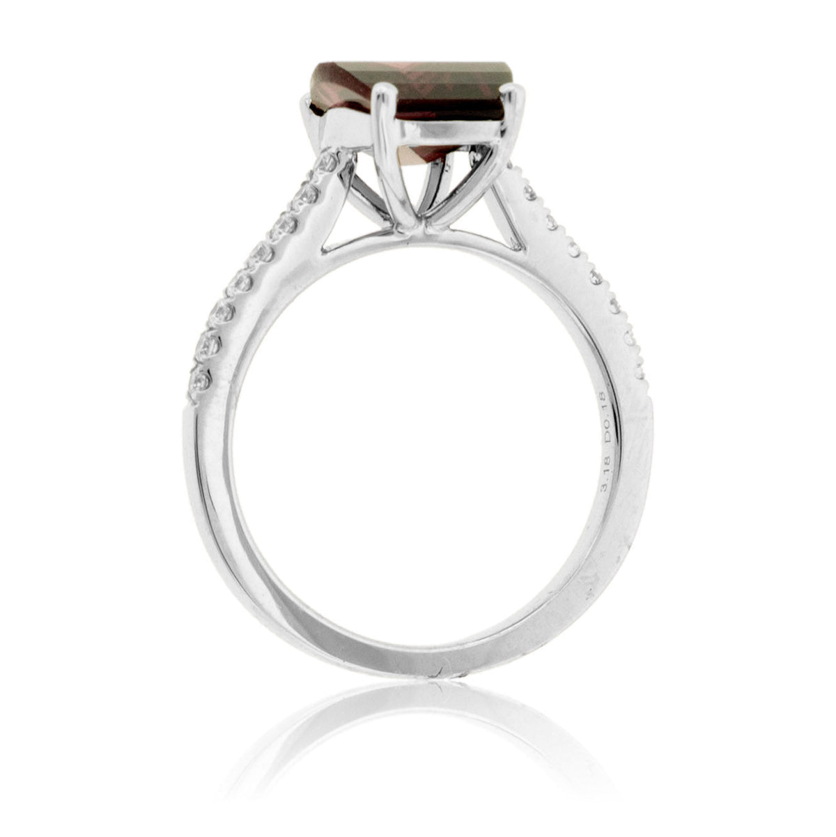 Barrel Rhodolite Garnet and Diamond Lined Ring - Park City Jewelers