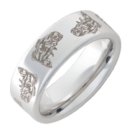 Bass Fish Laser Engraved Comfort Fit Band - Park City Jewelers