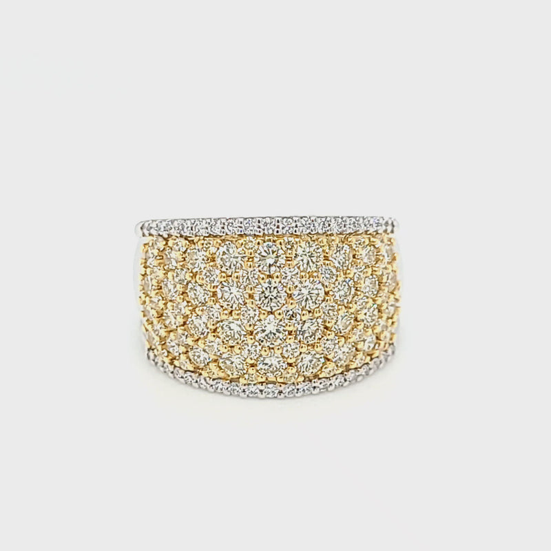 Yellow Diamond & Diamond Lined Fashion Ring