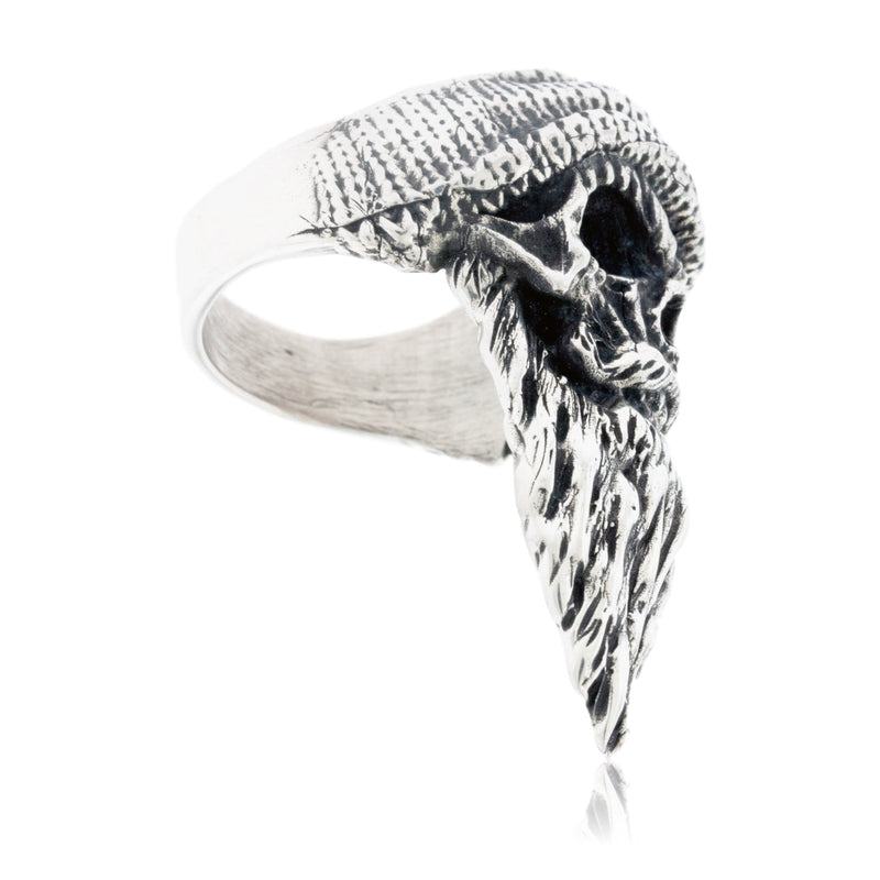 Beanie and Beard Skull Ring In Sterling Silver - Park City Jewelers