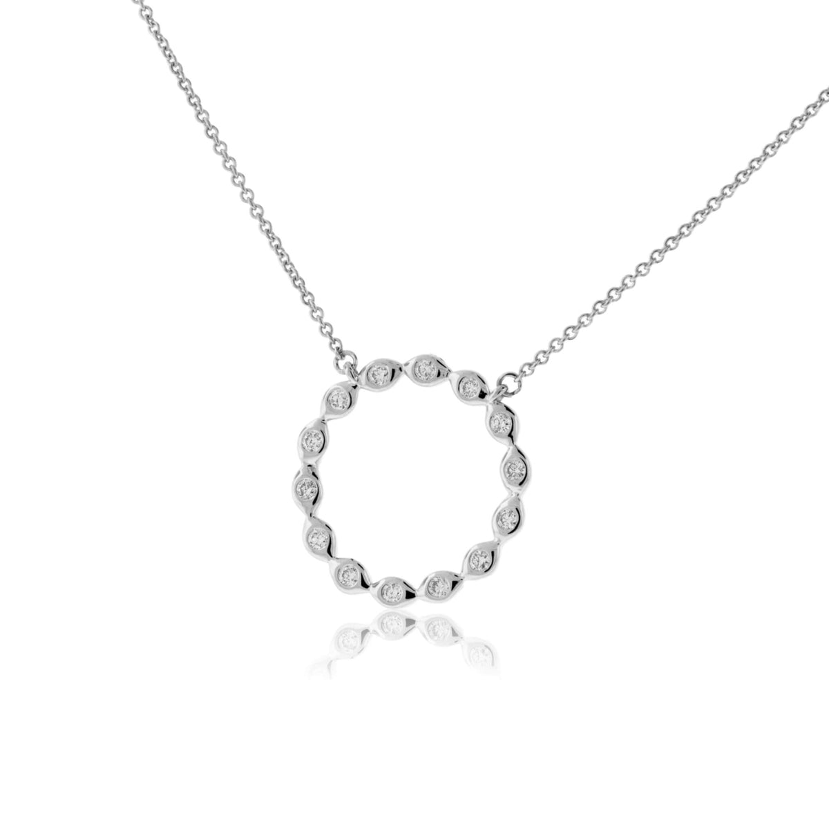Bezel Set Diamond Circle Style Necklace - Park City Jewelers