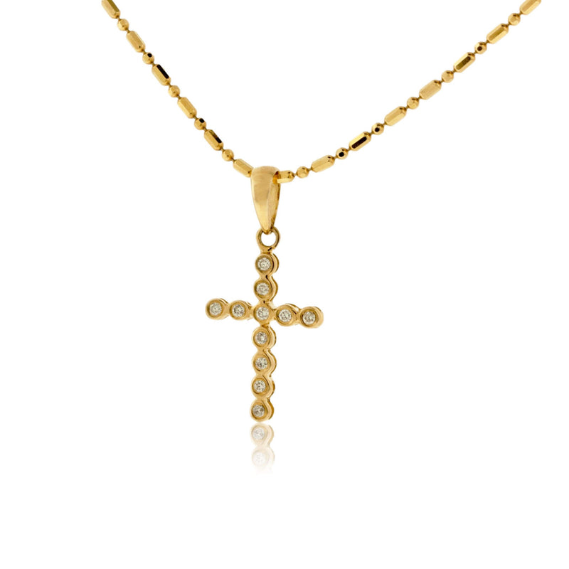 Bezel Set Diamond Cross Pendant - Park City Jewelers