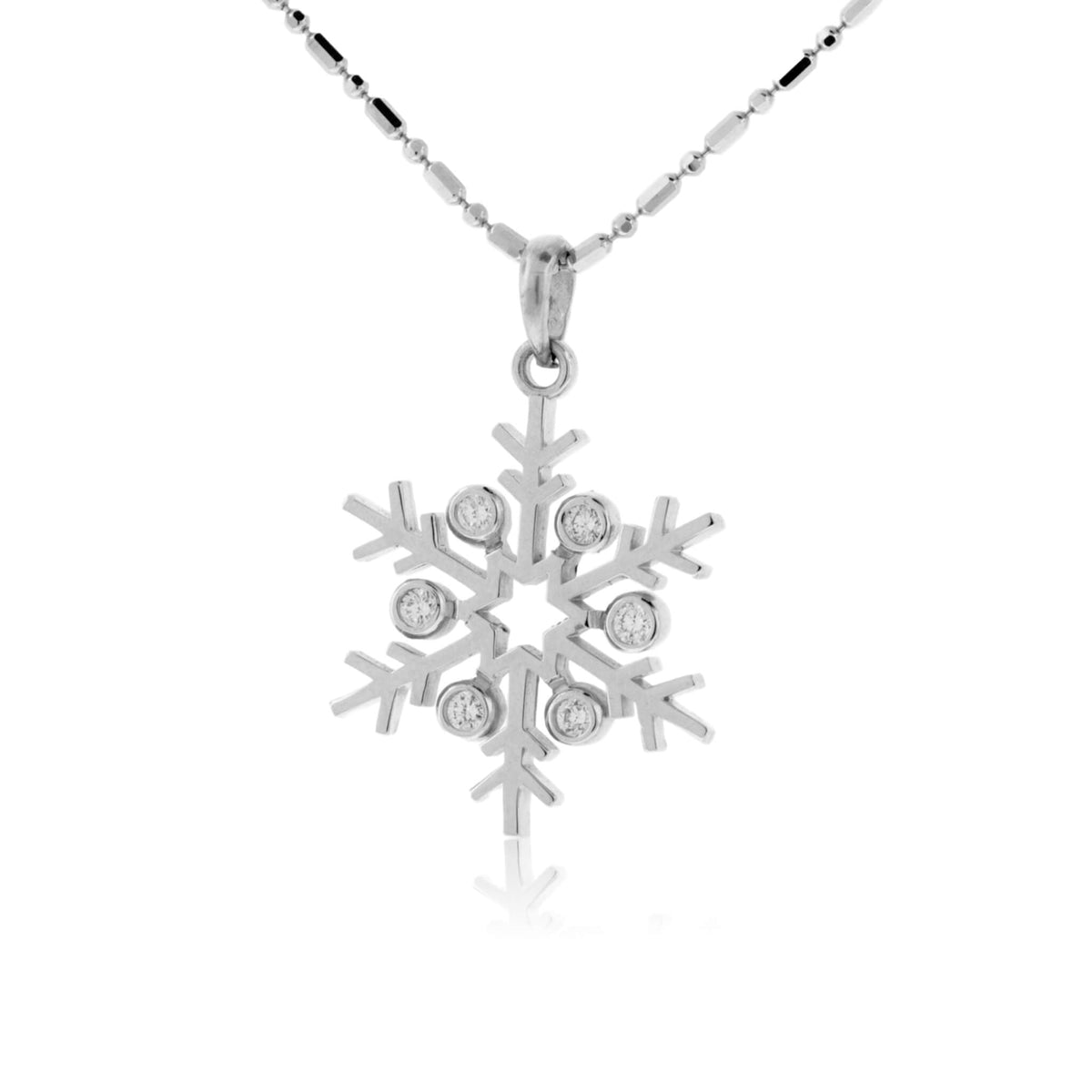 Bezel Set Diamond Snowflake Pendant - Park City Jewelers