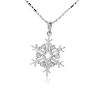 Bezel Set Diamond Snowflake Pendant - Park City Jewelers