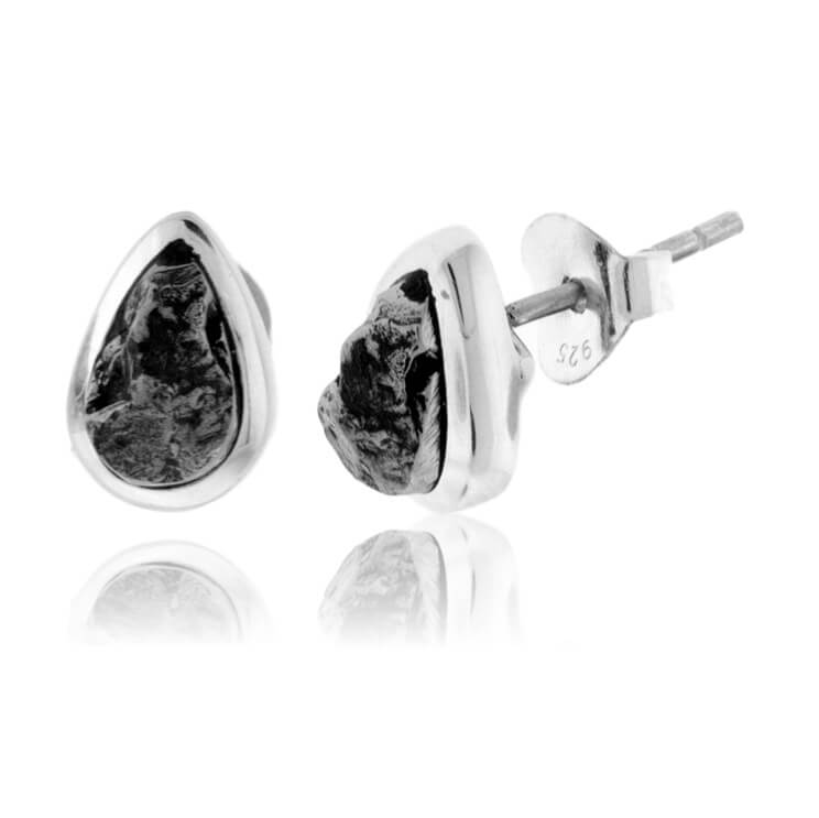 Bezel Set Meteorite Stud Earrings - Park City Jewelers