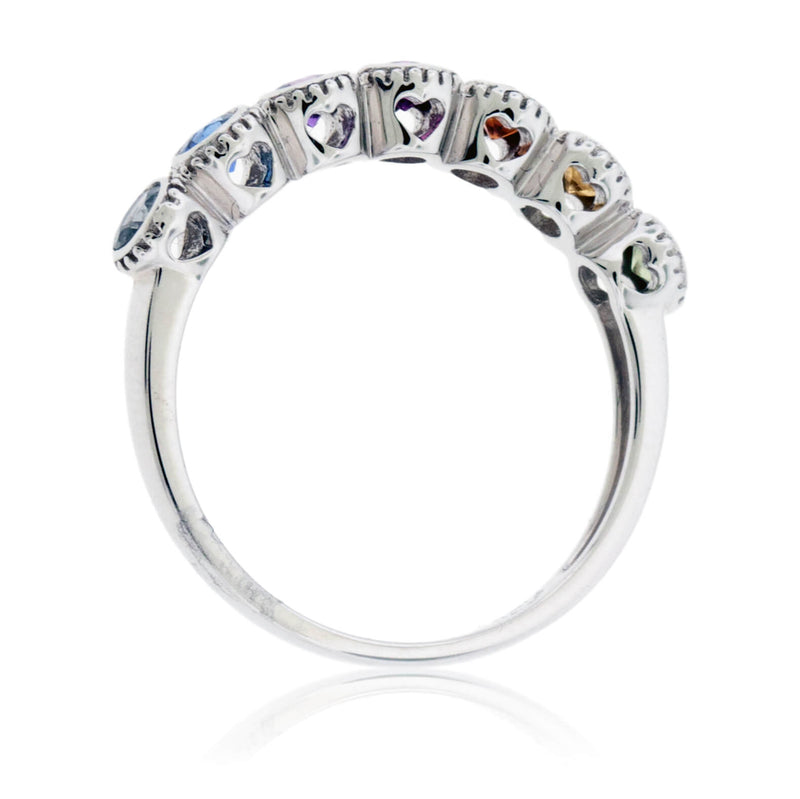 Bezel Set Style Rainbow Sapphire Ring - Park City Jewelers