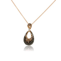 Black, Brown & White Diamond Drop Pendant with Chain - Park City Jewelers