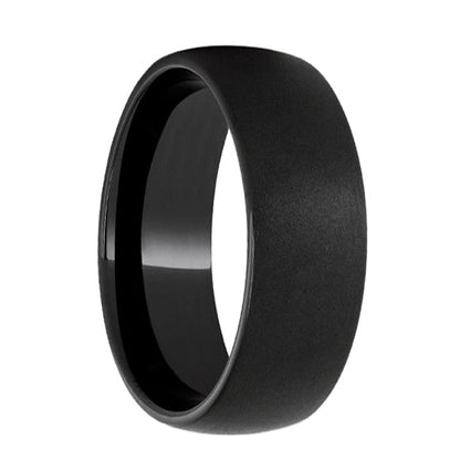 Black Diamond Ceramic Domed Band with Sandblast Finish - Park City Jewelers