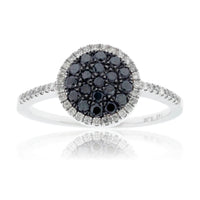 Black Diamond Cluster Centered Diamond Halo Ring - Park City Jewelers