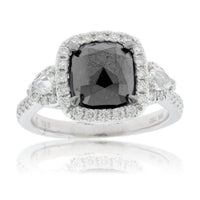 Black Diamond & Diamond Halo Ring - Park City Jewelers