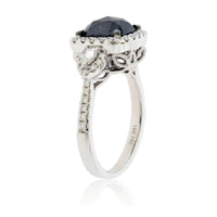 Black Diamond & Diamond Halo Ring - Park City Jewelers