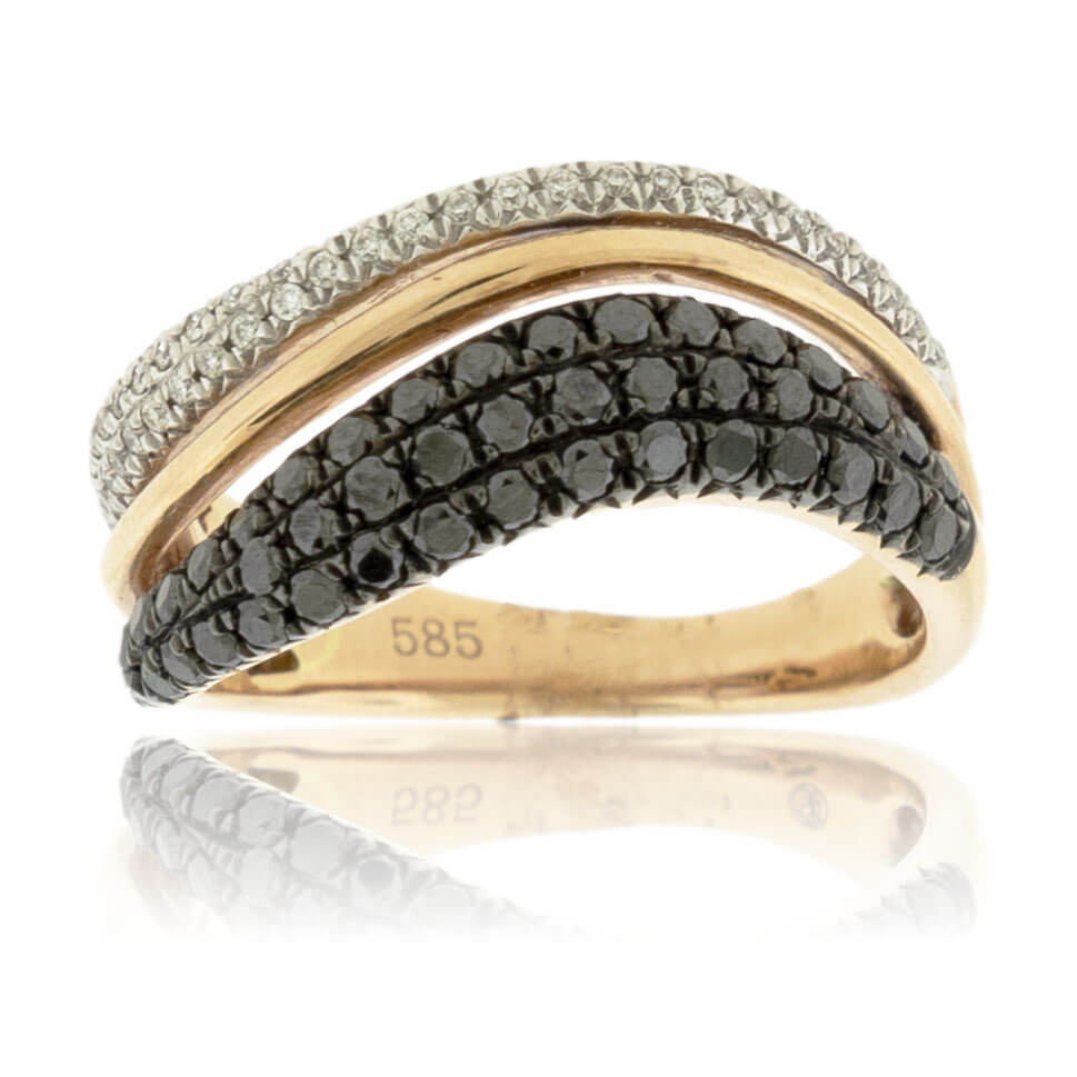 Black Diamond & Diamond Right Hand Ring - Park City Jewelers