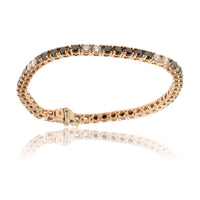 Black Diamond & Diamond Rose Gold Tennis Bracelet - Park City Jewelers