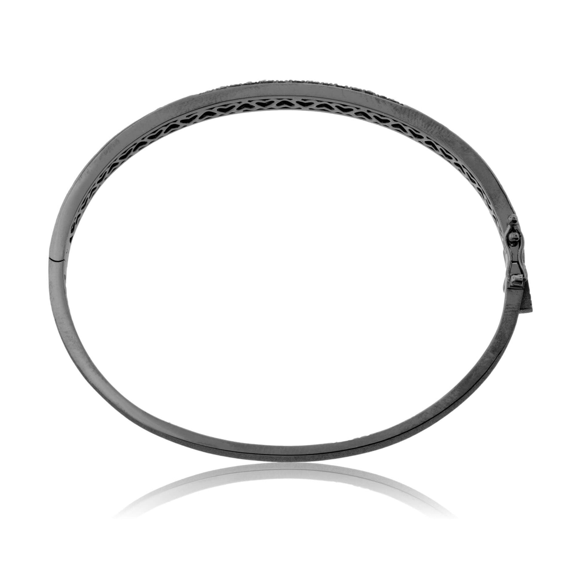 Black Plated Gold Satin Finish Flush Set Diamond Bracelet - Park City Jewelers