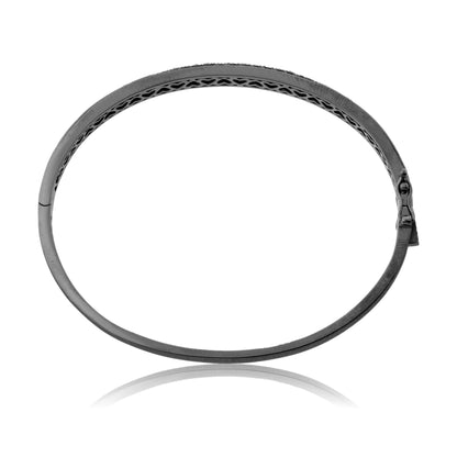 Black Plated Gold Satin Finish Flush Set Diamond Bracelet - Park City Jewelers