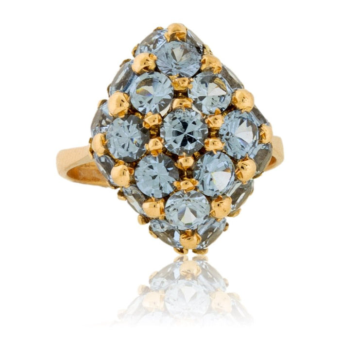 Blue-Gray Fancy Cut Spinel Cluster Style Ring - Park City Jewelers
