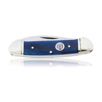 Blue Rough Rider 2 Blade Knife with Silver Bear Inlay - Park City Jewelers