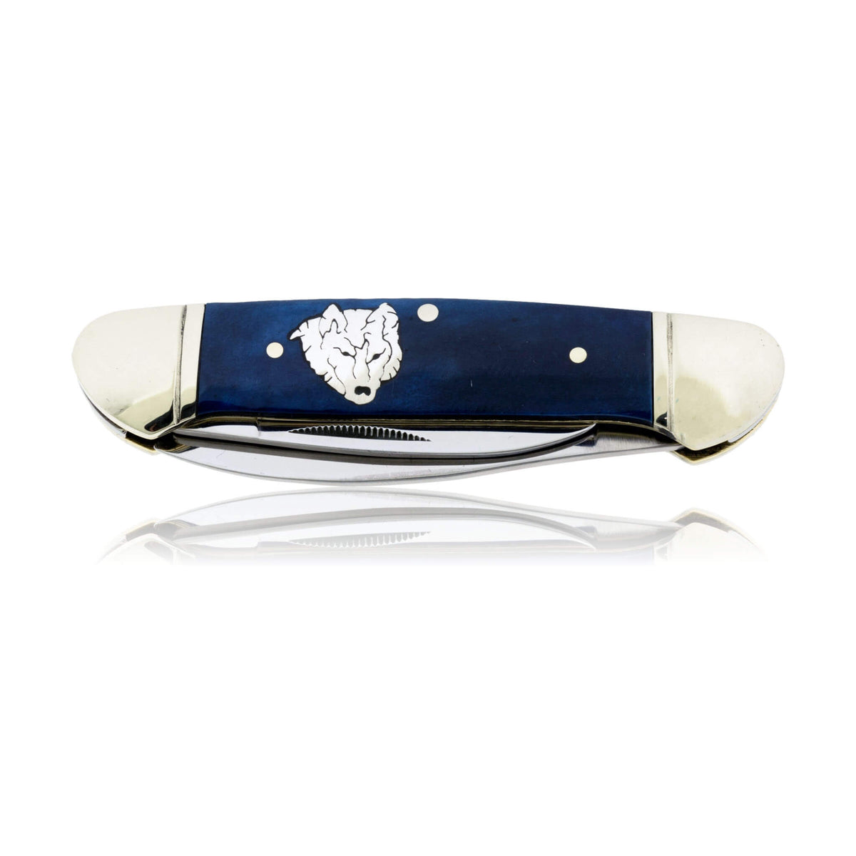 Blue Rough Rider 2 Blade Knife with Silver Elk Inlay - Park City Jewelers