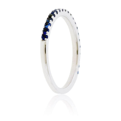 Blue Sapphire Accent Gold Band - Park City Jewelers