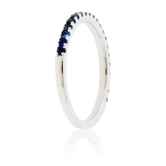 Blue Sapphire Accent Gold Band - Park City Jewelers