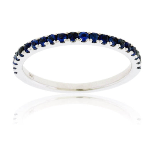 Blue Sapphire Accent Gold Band - Park City Jewelers