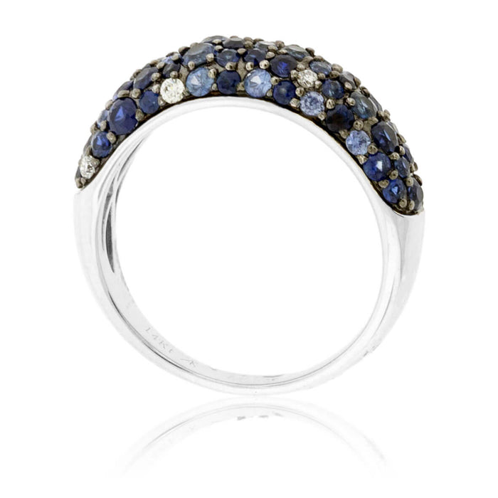 Blue Sapphire and Diamond Cluster Ring - Park City Jewelers