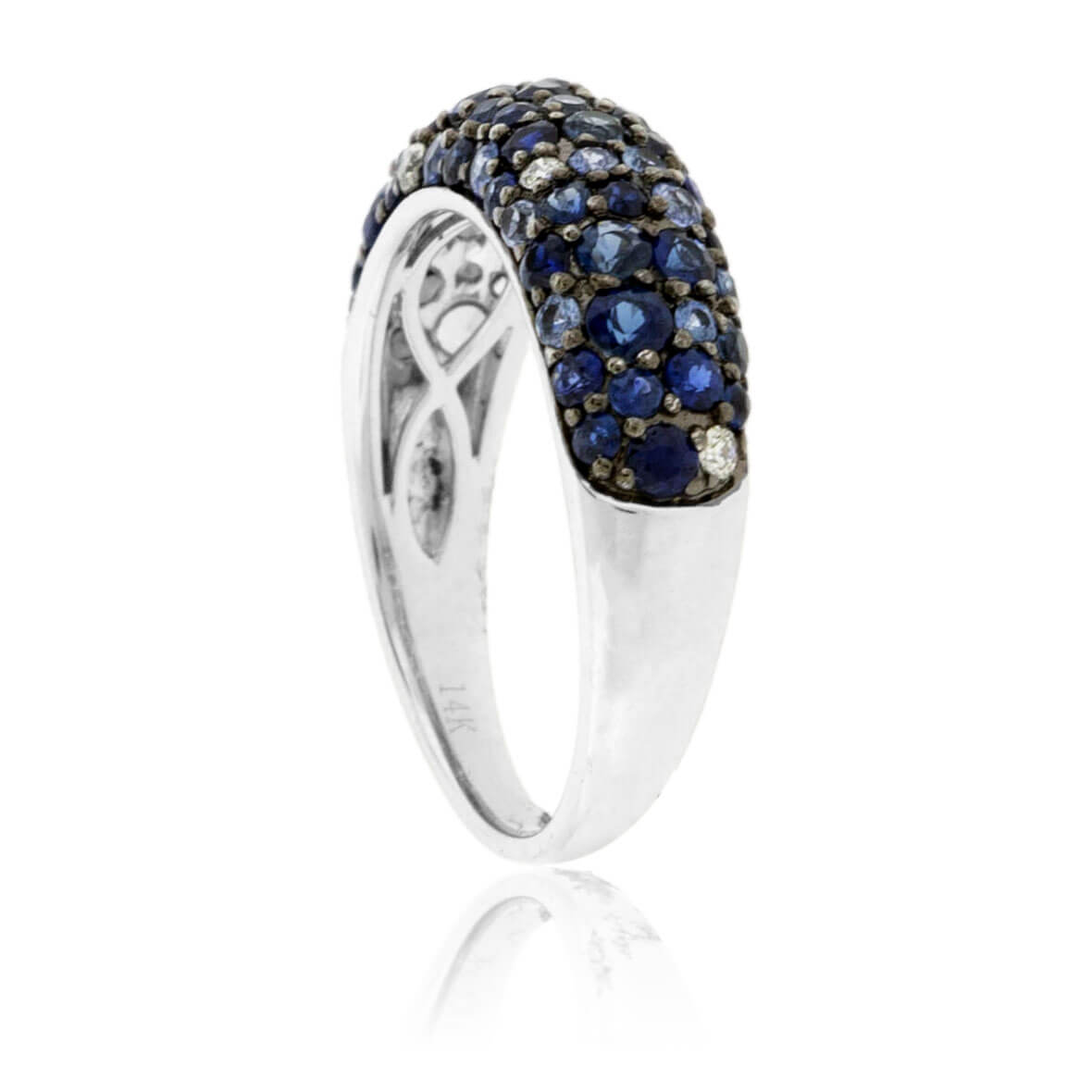 Blue Sapphire and Diamond Cluster Ring - Park City Jewelers