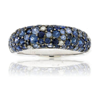 Blue Sapphire and Diamond Cluster Ring - Park City Jewelers