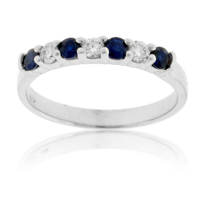 Blue Sapphire & Diamond Alternating Ring - Park City Jewelers