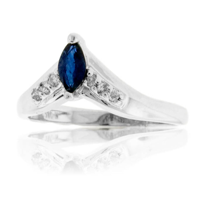 Blue Sapphire Marquise On Point Fashion Ring - Park City Jewelers